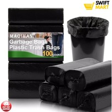 Trash Bags Bulk - 100 Count Garbage Bags 4 Gallon Trash Bag Small Trash Can Bags