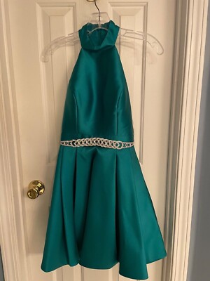 sherri hill short green dress Japanese Satin Button Wrap Dress in Green – LEXI + LOU