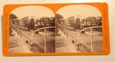 Springfield Massachusetts Geo. H. Ireland Stereoview Photo Massasoit House RR Cr