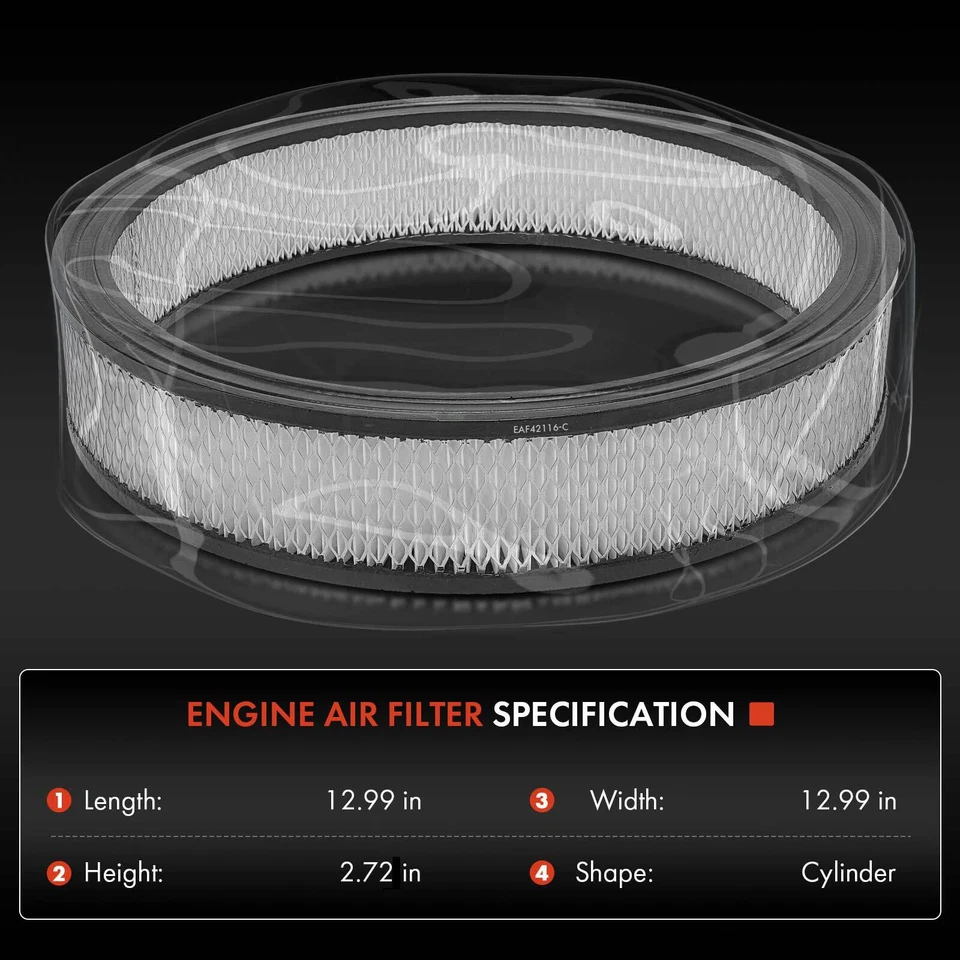 2x Filtro de aire del motor para Ford F-100/150/250 Mustang Lincoln Continental Mercury Foto 2 de 4