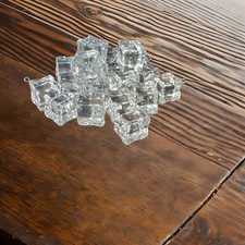 Dijes de cubo de hielo transparente de 18 mm con ganchos - fabricación de joyas y suministros de artesanía de invierno