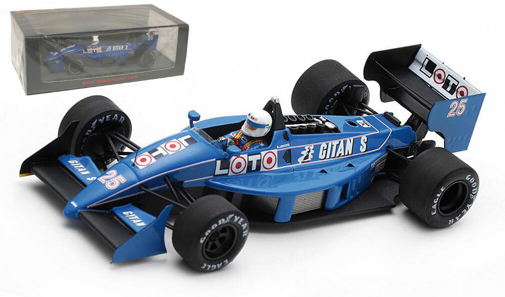 Spark S3967 Ligier JS31 #25 Monaco GP 1988 - Rene Arnoux 1/43 Scale
