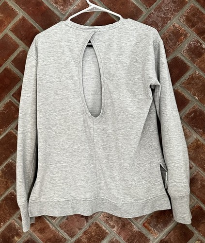VS Victoria Secret Sport Sweatshirt Womens S Gray Keyhole Open Back Pullover - Picture 2 of 7