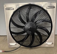 18 3/4 X 17 3/8 UNIVERSAL ALUMINUM SHROUD W/ SPAL 16" 30102049 FAN