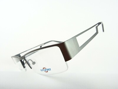 Guys Only Herrenbrille Brillen matt grau gerade Glasform ohne Unterrand Gr. M