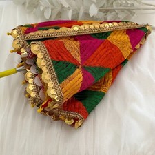 Wedding Mehndi Party Decor Indian Hand embroidered Sun Umbrella Cotton UK SELLER