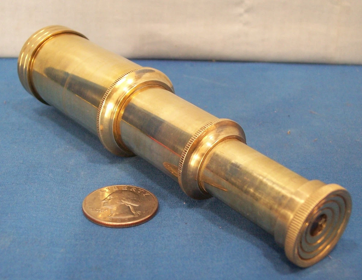 Solid Brass Spyglass ~ 3 Draw ~ Vest Pocket Telescope