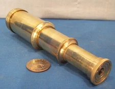 Solid Brass Spyglass ~ 3 Draw ~ Vest Pocket Telescope 