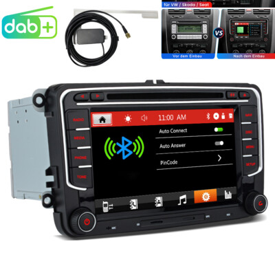 7''Autoradio Für VW Golf 5 6 Passat EOS Skoda Seat HD CD GPS Navi USB BT DAB+ DVD