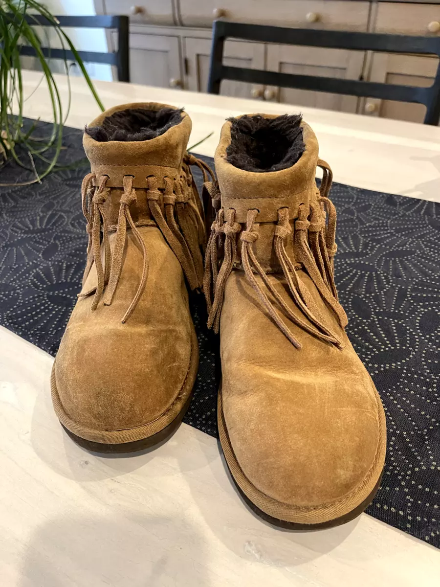 Ugg fringe on sale ankle boots