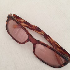 Vintage rectangle tortoise plastic sunglasses size 54 16 130 brown