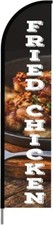 Fried Chicken Sign Advertising Feather Flag Banner Pole Kit Store Sign, 15ft