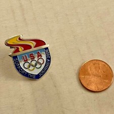 Vintage Aminco 2006 Olympic USA Suport The Journey Visa Pin Metal Rare