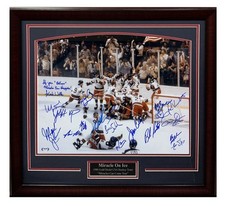 1980 USA Hockey Miracle Team Signed All 20 16x20 Framed Photo Believe Auto PSA