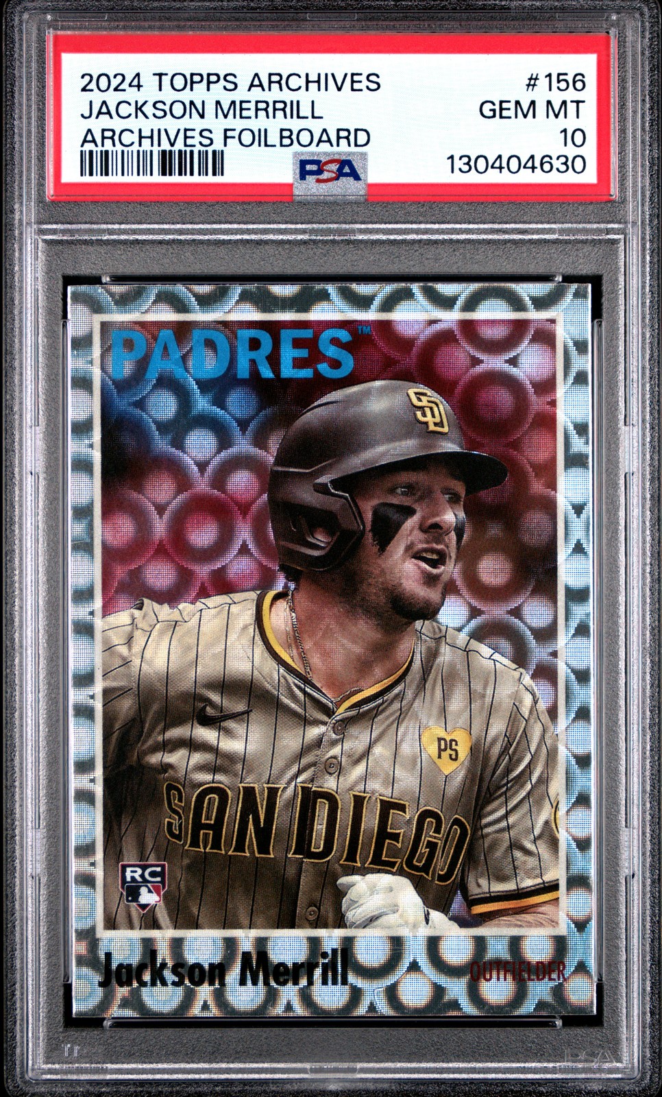 2024 TOPPS ARCHIVES ARCHIVES FOILBOARD #156 JACKSON MERRILL PSA 10