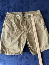 VINTAGE GAP BEIGE FRAYED CHINO SHORTS FLAT FRONT MENS SIZE 38 PREOWNED**