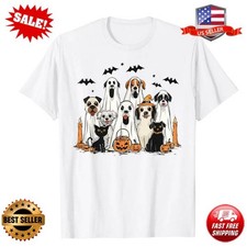 Dog Ghost Cute Dog Dressed As Ghost Funny Halloween Dog T-Shirt S-5XL