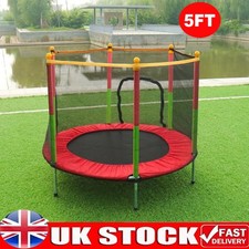 5FT Kid Trampoline With Safety Net Enclosure Children Outdoor Garden Fun Toy #