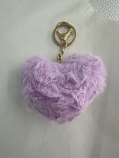 Heart Pom purse keychain - Violet