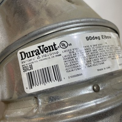 DuraVent (5GVL90) Type B Gas Vent 90 Degree Adjustable Elbow - 5 inch