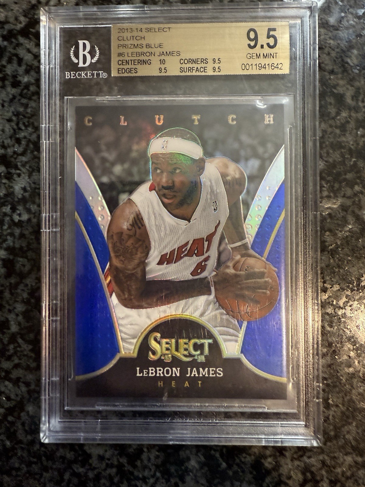 2013-14 Panini Select CLUTCH BLUE Prizm SSP #/49 LEBRON JAMES BGS 9.5 True Gem+
