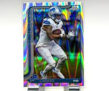 2025 Topps Chrome Football NFL JAHMYR GIBBS LIONS Ray Wave Refractor #101