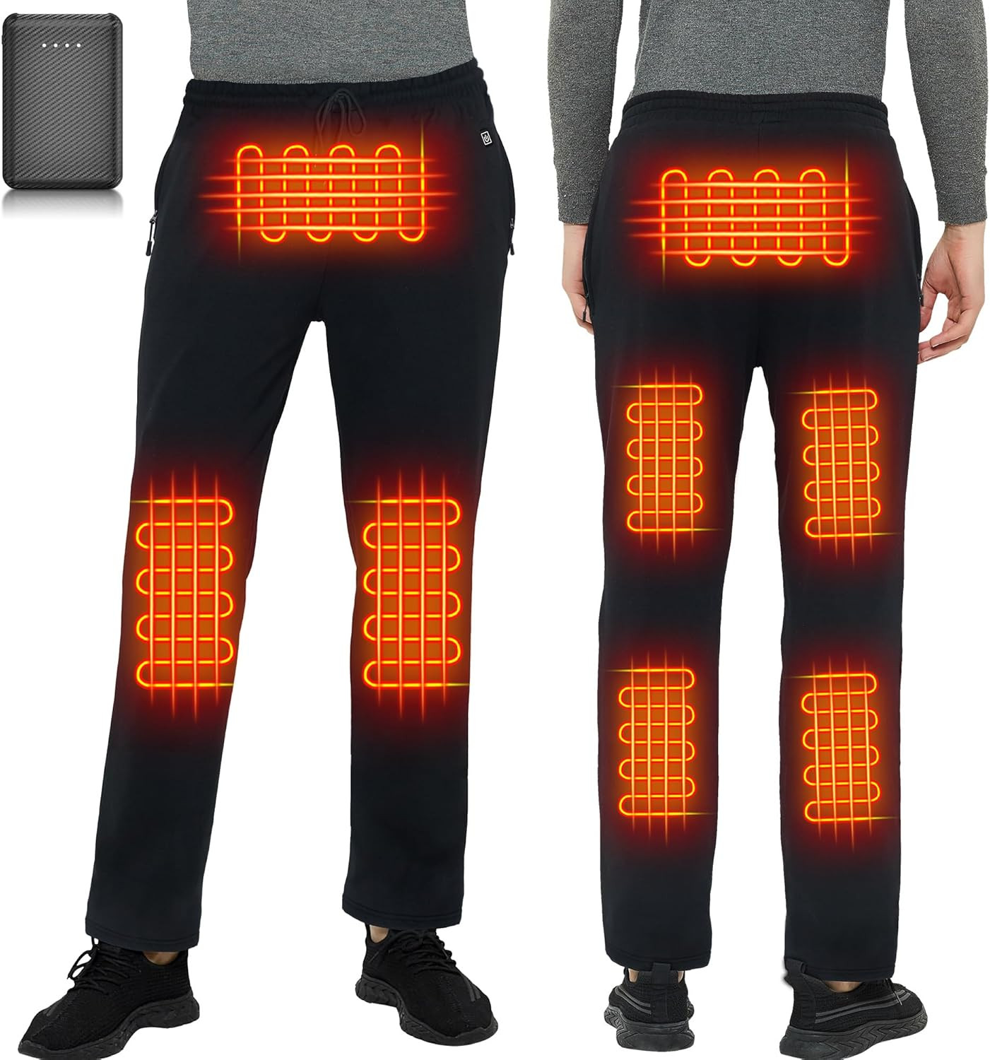 Heated Pants with 12000Mah Battery Pack Polar Fleece Lined Heated Sweatpants Ele