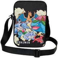 Pokemon Crossbody Bag for Kids, Small Shoulder 7.9x5.9x2.4inch, Black