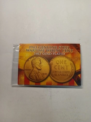 1943 Steel 24kt Gold Plated Wheat Penny