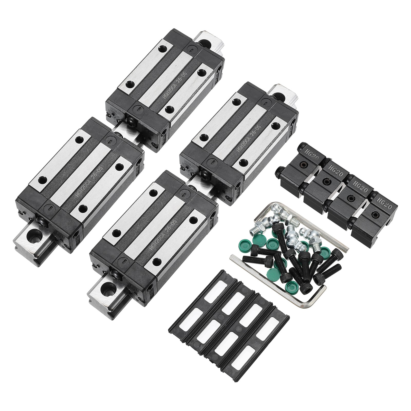 2Pcs HGR20 200mm Linear Guide Kit with Linear Rail and HGH20CA Carriage Block
