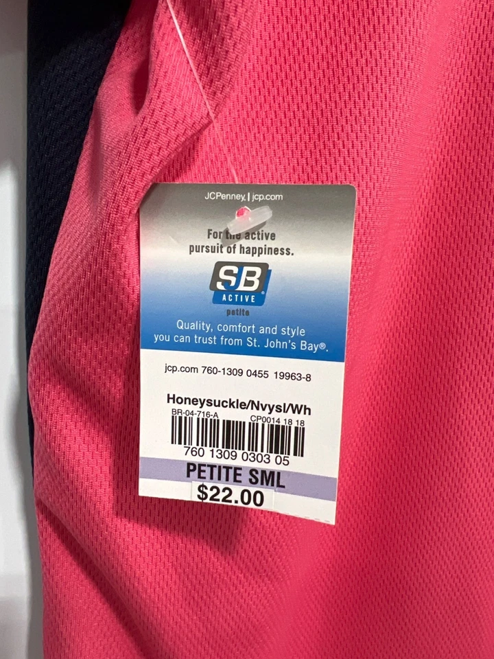 Camisa Atlética Activa SJB Talla Pequeña Bloque de Color Cuello en V Manga Corta Top Gimnasio NUEVA Foto 4 de 4