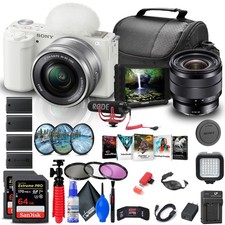 Sony ZV-E10 Mirrorless Camera with 16-50mm Lens + Sony E 10-18mm Lens + More
