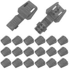0.7" Zipper Pull Cord Lock, Plastic Shoe Lace End Clips, 50 Pack Gray