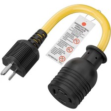 Power Adapter Cord Nema 5-15P to L14-30R 15Amp to 30Amp STW 12AWG Length 1Foot