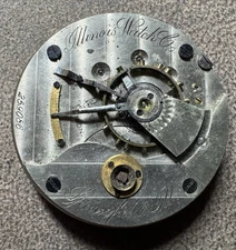 1882 ILLINOIS 18S 11J GRADE 101 KW POCKET WATCH MOVEMENT & DIAL
