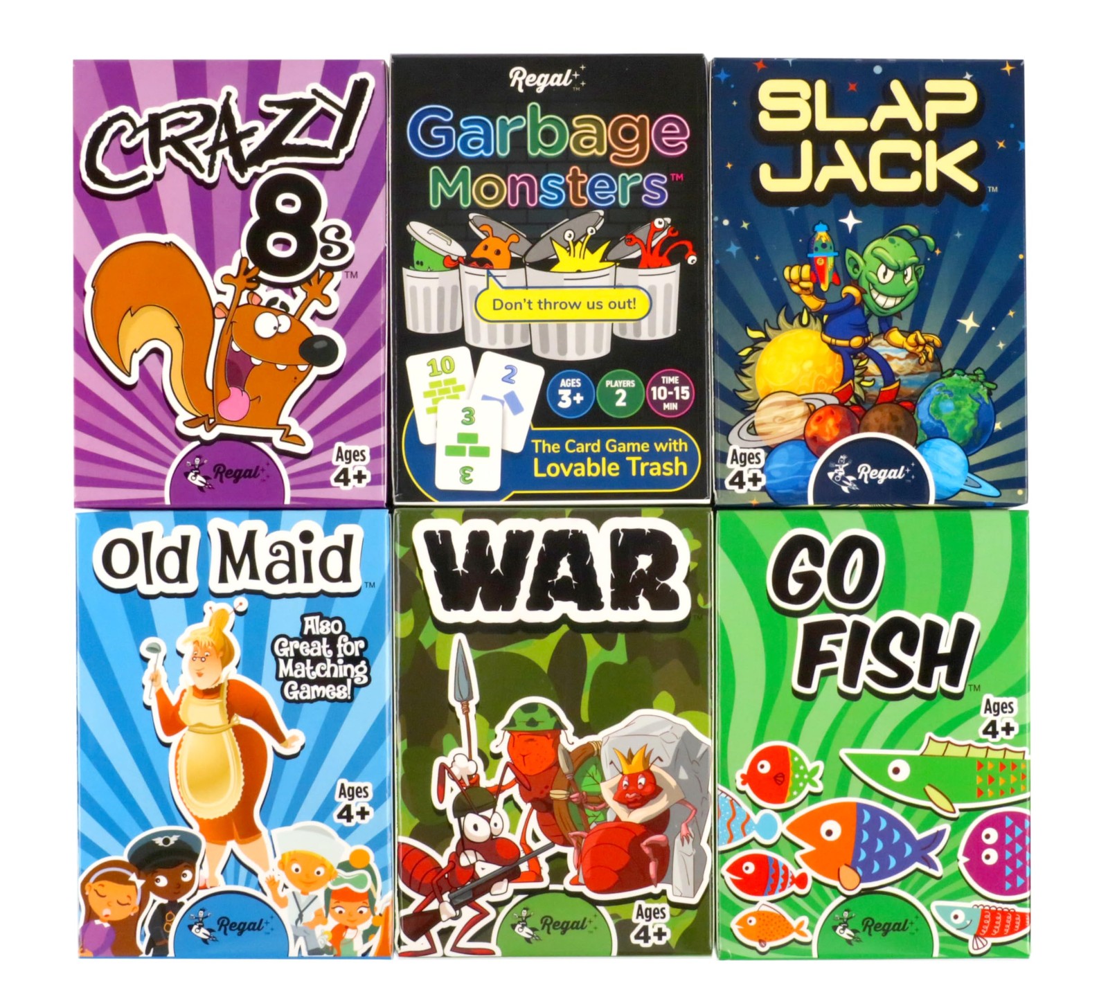 For Kids - Go Fish, Crazy 8's, Old Maid, Slap Jack, Garbage Monste...
