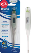 Digital Thermometer 60 Second Readout Fahrenheit Rigid Tip Oral Clinical Home