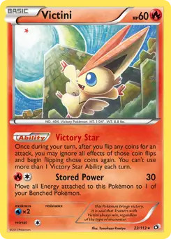 Victini - 23/113 - Pokemon Legendary Treasures Black & White Holo Rare Card LP