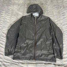 Columbia Youth Large 14/16 Black Full Zip Hooded Windbreaker Jacket Nylon AQ401