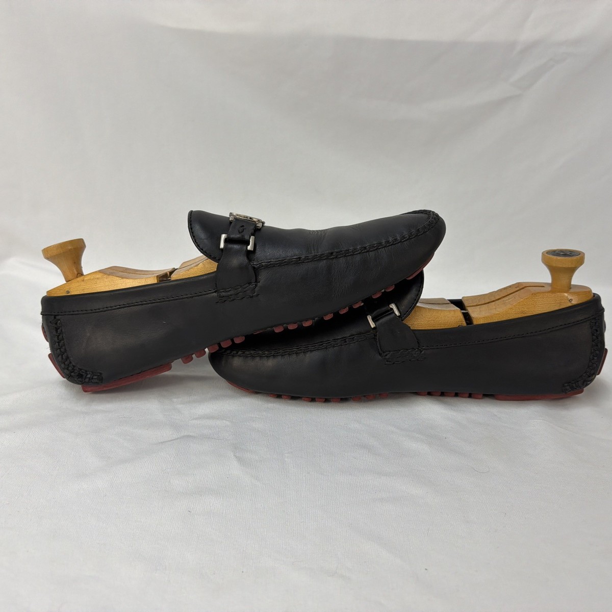 FRANCO CUADRA BLACK LEATHER CALFSKIN V12 MOCCASIN LOAFERS 