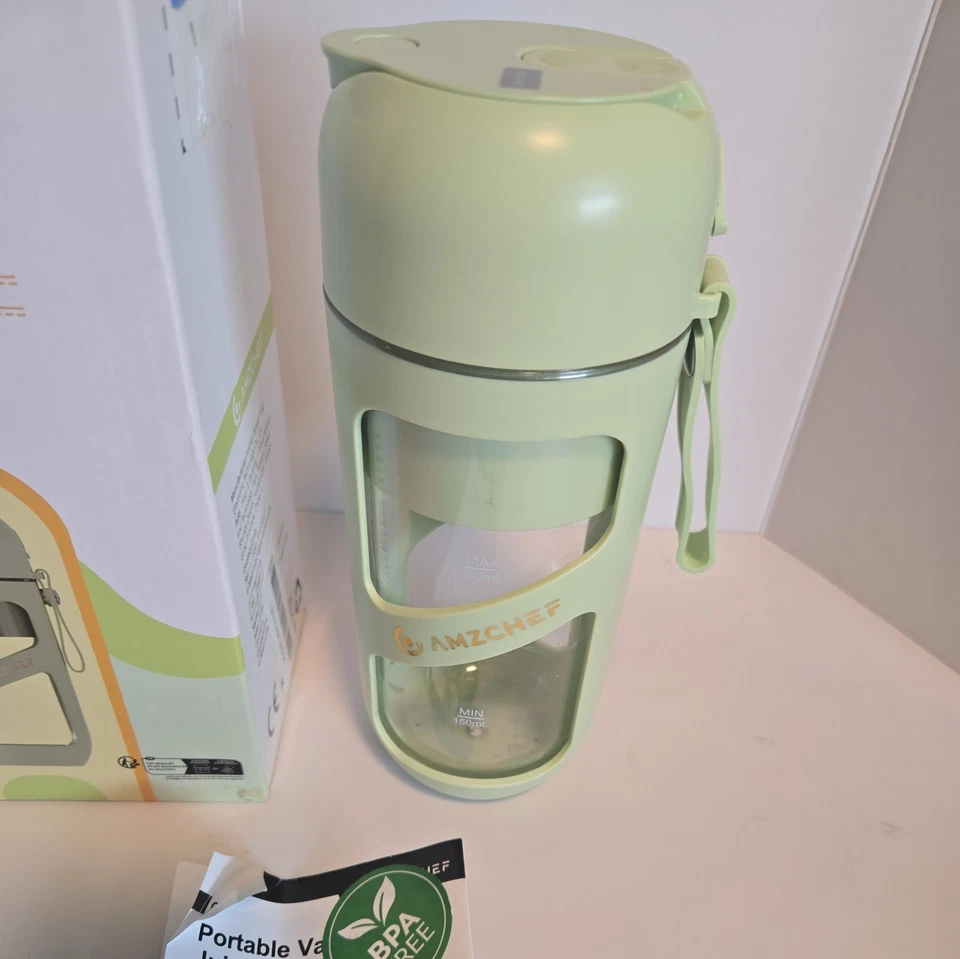 Licuadora Portátil, 10 Hojas, Sello al Vacío, Tipo-C Recargable, 13oz, Verde Oliva Foto 2 de 4