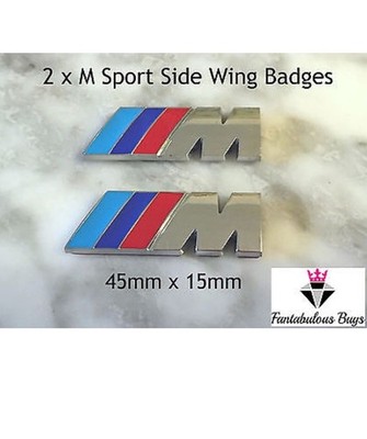 20x BMW M Sport Emblem Chrom Silber Aufkleber Seitenflügel Kotflügel Badge 45x15mm