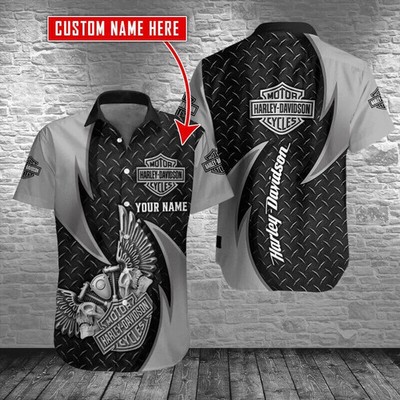 Custom Name Harley Davidson 3D Hawaiian Shirt Racing Style Aloha Shirt