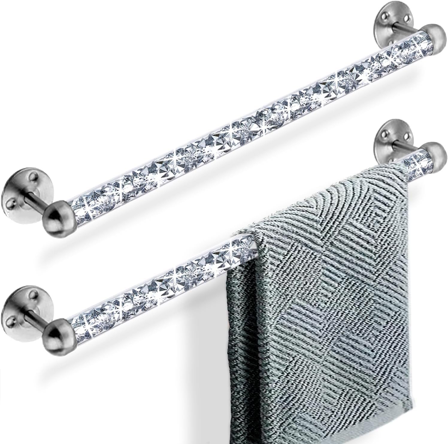 Bar For Bathroom,set Of 2 Towel Rods Wall-mounted ,t