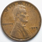 1909 VDB Lincoln Wheat Penny Cent Fine (F)