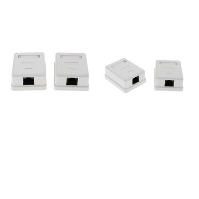 4x Cat5e Single Port Surface Mount Outlet Box Frontplatte Backbox Combo