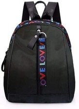 Bolsos Mochila de Mujeres Antirrobo Impermeable Nylon Pequeña Mochilas Negro