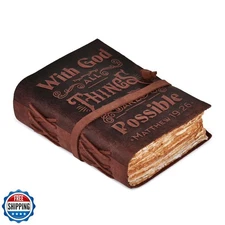 LEATHER VILLAGE Leather Bound Vintage Bible Journal – 200 Pages H