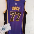 Luka Doncic #77 Hand-Signed Los Angeles Lakers Away Jesey Violet With COA