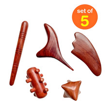 Thai Massage Wooden Stick Wood Reflexology Hand  Foot Tool Massager 5 pcs / Set